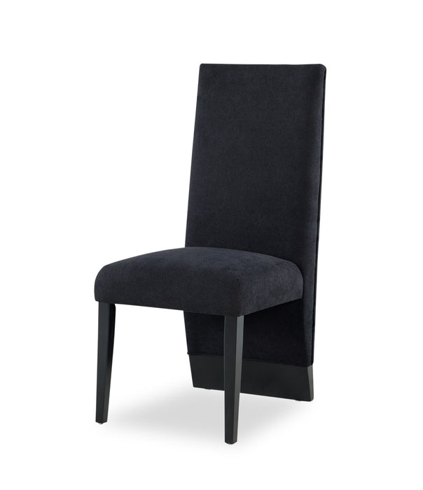 Ensemble de salle à manger Vega 7 pièces avec table de 82 po (L), imitation de marbre, base piédestal et 6 chaises - noir et blanc