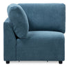Voyage Modular Fabric Corner Chair with Removable Back Cushions – Blue | Fauteuil en coin modulaire Voyage en tissu avec coussins de dossier amovibles - bleu