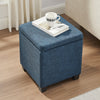 Ottawa 14.75" Square Fabric Storage Ottoman - Navy|Pouf de rangement carré Ottawa de 14,75 po en tissu - bleu marine