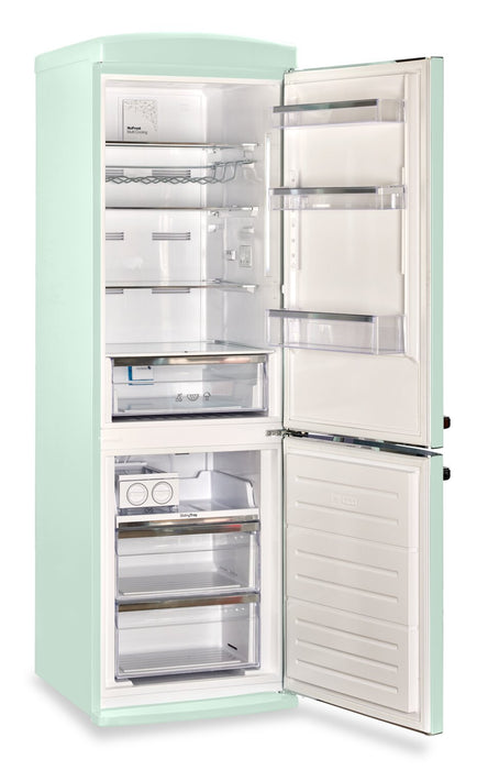 Réfrigérateur Classic Rétro par Unique de 24 po et de 12 pi3 à congélateur inférieur - vert menthe estival - UGP-340L LG AC