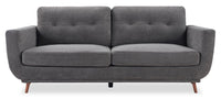 Sofa Cosmo de 80 po en tissu avec coussins de dossier capitonnés - anthracite