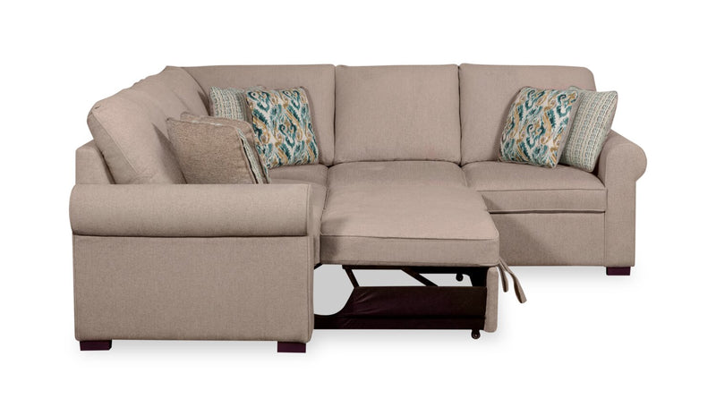 Sofa-lit sectionnel Haven de Scott Living 3 pièces en tissu de chenille - taupe