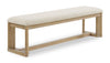 Aspen 6pc Dining Package with 80-104"Extension Table, Bench & 4 Chairs, Fabric - Natural | Ensemble de salle à manger Aspen 6 pièces avec table à rallonge, 80 po à 104 po, banc et 4 chaises en tissu - naturel