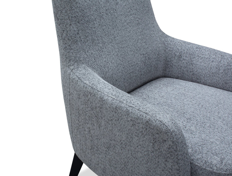 Fauteuil d’appoint Monroe de 29 po en tissu avec pattes en métal - gris