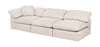 Eclipse Modular 4-Piece Linen-Look Fabric Pit Sofa Sectional with Reversible Feather Down Cushions - Linen White | Sofa sectionnel modulaire de style cocon Eclipse 4 pièces en tissu d’apparence lin avec coussins réversibles en duvet et plumes - blanc lin