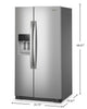 Whirlpool 36" 28.7 Cu. Ft. Side-by-Side Refrigerator – Fingerprint-Resistant Stainless - WRSF6536RZ | Réfrigérateur Whirlpool de 28,7 pi³ et de 36 po à compartiments juxtaposés - acier inoxydable résistant aux traces de doigts - WRSF6536RZ