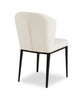 Zoe Dining Chair with Polyester Fabric & Channeled Tufting, Metal - Ivory | Chaise de salle à manger Zoe en tissu de polyester et en métal avec capitonnage à canaux - ivoire