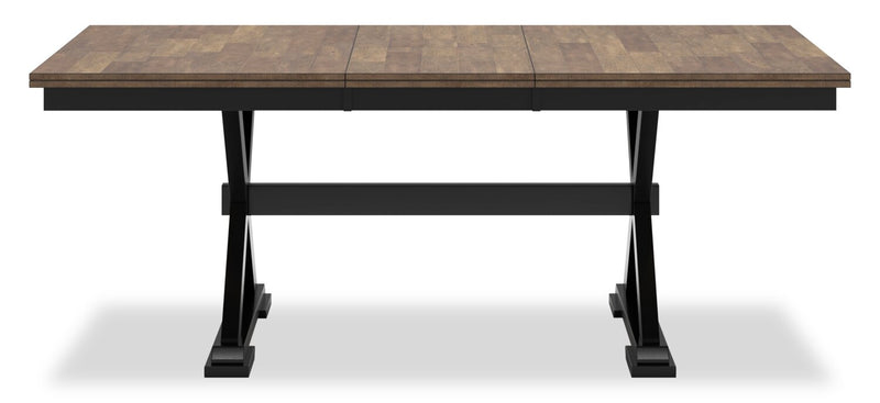 Ensemble de salle à manger Raven 5 pièces avec table à rallonge, 60 po à 78 po (L) et 4 chaises - deux teintes, noir et brun