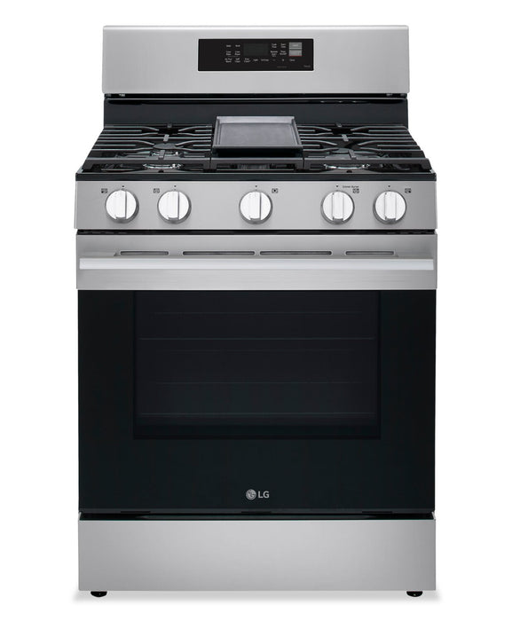Cuisinière intelligente à gaz LG de 6,3 pi3 avec friture à air - acier inoxydable - LRGN6323Y