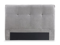  Tête de lit rembourrée Amos en tissu gris capitonné - format lit double