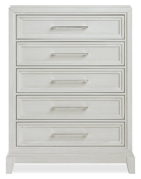 Commode verticale Vida de 38 po (L) x 52 po (H) à 5 tiroirs pour la chambre à coucher - sable