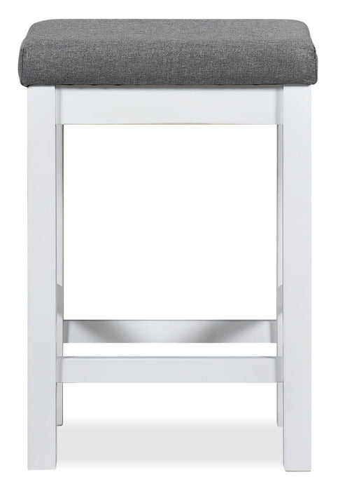 Table de salle moderne Noah de 60 po avec 3 tabourets de hauteur comptoir et ports USB - blanche