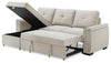 Eden 2-Piece Reversible Fabric Sleeper Sectional with Storage Chaise and Removable Back Cushions - Taupe | Sofa-lit sectionnel réversible Eden 2 pièces en tissu avec fauteuil long de rangement et coussins de dossier amovibles - taupe