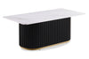 Kort & Co. Capri 47.5" Modern Rectangular Coffee Table with White Sintered Stone Top – Black and Gold | Table à café rectangulaire moderne Capri Kort & Co. de 47,5 po avec dessus en pierre frittée blanche - noire et dorée