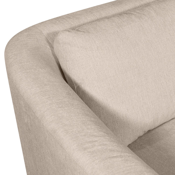 Sofa-lit sectionnel de gauche Envy 2 pièces en tissu de chenille - beige amande