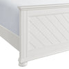 Ella Panel Bed with Headboard & Frame, Chevron Pattern, White - King Size | Lit à panneaux Ella blanc avec tête de lit, cadre et motif de chevrons - format très grand lit