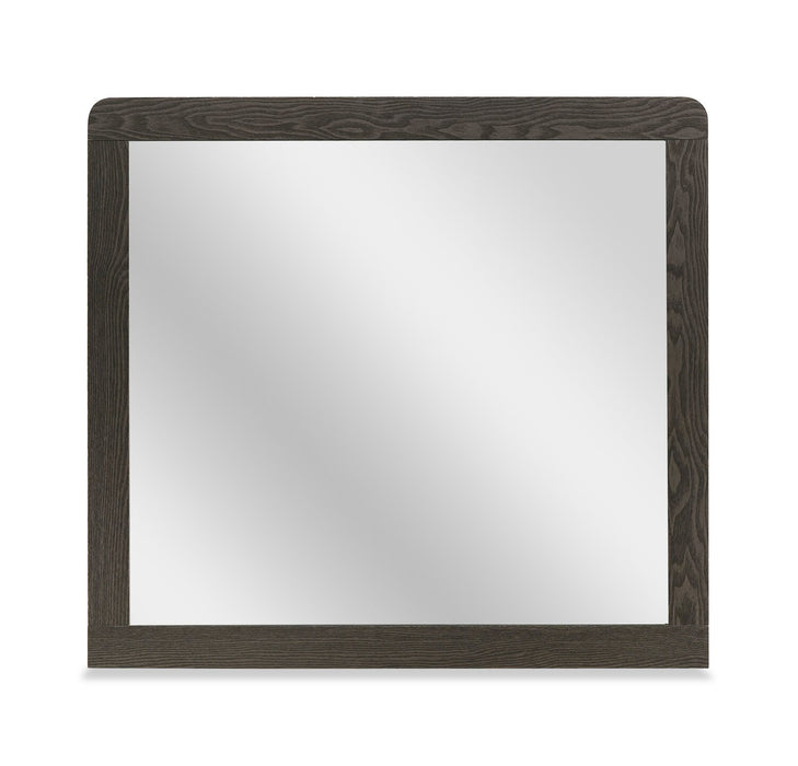 Ensemble de chambre à coucher Sable gris foncé 6 pièces avec lit, commode, miroir et table de nuit - format très grand lit