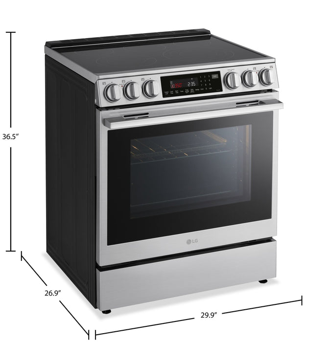 Cuisinière intelligente électrique LG de 6,3 pi3 avec friture à air - acier inoxydable résistant aux traces de doigts - LSEL6337XE
