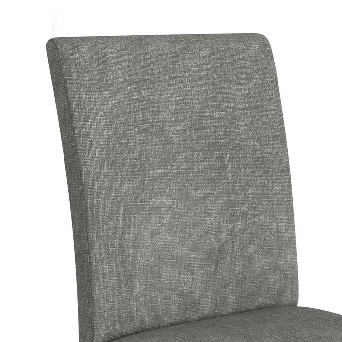 Chaise de salle à manger Rain avec siège et dossier rembourrés en tissu - grise