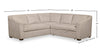 Envy 2-Piece Chenille Fabric Right-Facing Sleeper Sectional - Almond Beige | Sofa-lit sectionnel de droite Envy 2 pièces en tissu de chenille - beige amande