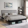 Milan Platform Bed with Headboard & Frame,  Mid-Century Modern, Black - King Size | Lit plateforme Milan de style moderne du milieu du 20e siècle avec tête de lit et cadre, noir - format très grand lit