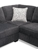 Made in Canada Morgan 3-Piece Right-Facing Chenille Fabric Sectional with Sofa and Accent Pillows - Grey | Sofa sectionnel de droite Morgan 3 pièces fabriqué au Canada en tissu de chenille avec sofa et coussins décoratifs - gris