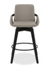 Apex Counter-Height Stool with Swivel Seat & Vegan Leather Fabric, 27"H, Wood & Metal - Taupe | Tabouret 27 po Apex de hauteur comptoir en tissu de cuir végétalien et en métal avec siège pivotant - taupe