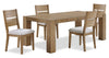 Lotus Dining Chair with Polyester Fabric, Wood, Slat-back - Natural | Chaise de salle à manger Lotus en tissu de polyester et bois avec dossier à lattes - naturelle
