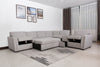 Vault 6-Piece Sectional with Sofa Bed Loveseat and Three Storage Chairs - Grey | Sofa sectionnel Vault 6 pièces avec causeuse-lit et 3 fauteuils longs de rangement - gris