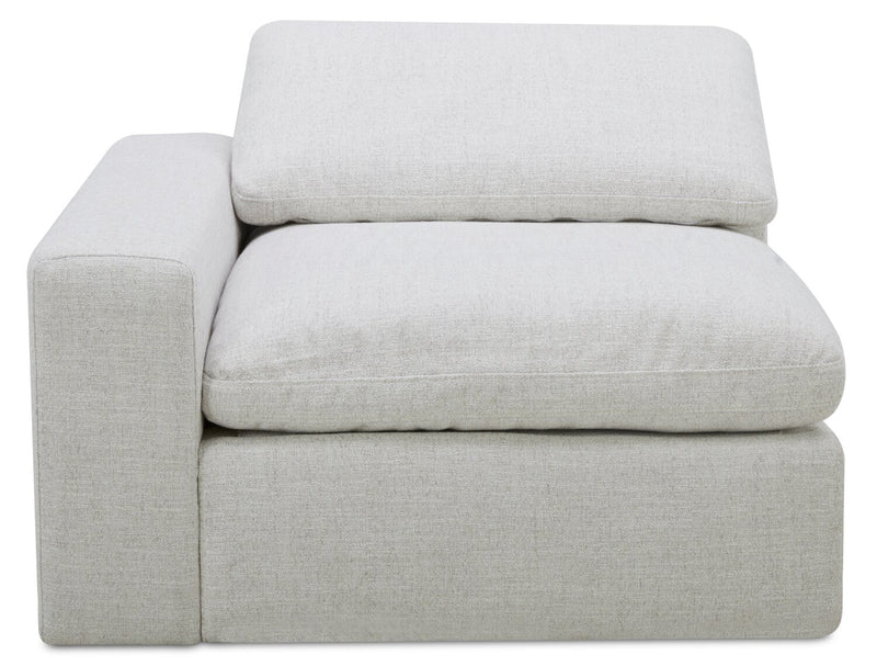 Sofa sectionnel à inclinaison électrique modulaire Sky 6 pièces en tissu avec console et coussins en duvet et plumes - blé Nathan