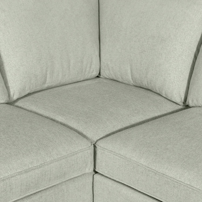 Sofa-lit sectionnel de gauche Haven de Scott Living 4 pièces en tissu de chenille avec fauteuil long de rangement - bleu écume de mer