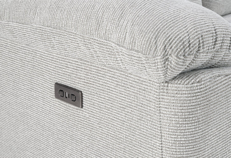 Causeuse à inclinaison électrique Spencer de 65,6 po en tissu de chenille - grise