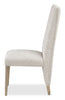 Vega Dining Chair with Polyester Fabric, Wood, Channeled Tufting - Natural | Chaise de salle à manger Vega en tissu de polyester et bois avec capitonnage à canaux - naturelle