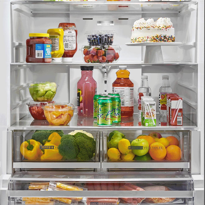 Réfrigérateur Whirlpool de 36 po et de 30 pi3 à portes françaises avec machine à glaçons double - acier inoxydable - WRFF3736SZ 