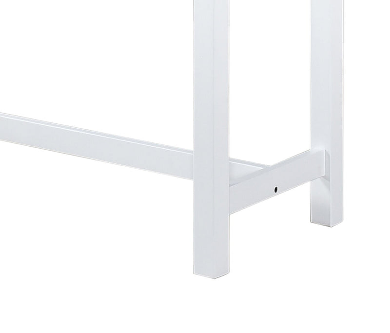 Table de salle moderne Noah de 60 po avec 3 tabourets de hauteur comptoir et ports USB - blanche