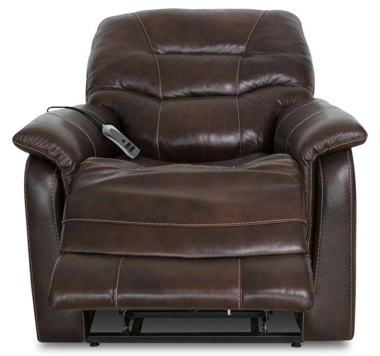 Fauteuil basculeur à inclinaison électrique à 3 positions Parker de 36 po en cuir véritable - brun