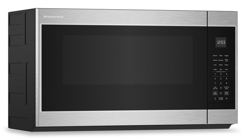 Four à micro-ondes à hotte intégrée KitchenAid de 1,9 pi³ avec 7 fonctions par capteur - acier inoxydable - YKMMS130RPS
