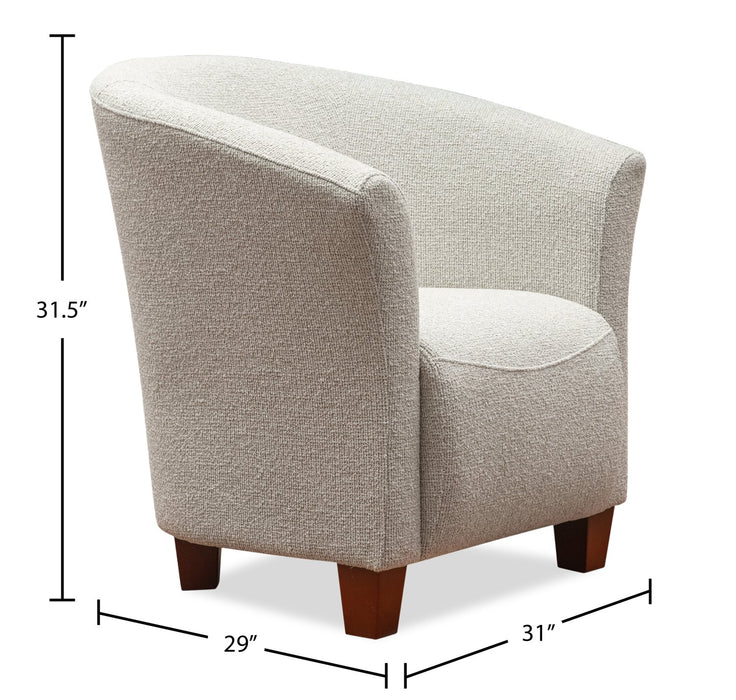 Fauteuil d’appoint Ethan de style gondole de 31 po en tissu d’apparence lin avec pattes en bois - lin 
