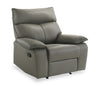 Matteo 42" Genuine Leather Reclining Chair - Aviarah Grey | Fauteuil inclinable Matteo de 42 po en cuir véritable - gris Aviarah
