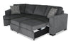 Made in Canada Legend 2-Piece Left-Facing Chenille Fabric Cuddler Sleeper Sectional - Pepper Grey | Sofa-lit sectionnel enveloppant de gauche Legend 2 pièces fabriqué au Canada en tissu de chenille - gris poivre