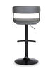 Java Barstool with Swivel & Adjustable Seat, Vegan Leather Fabric, 24.5-33"H, Metal - Grey | Tabouret 24.5-33 po bar Java en tissu de cuir végétalien et en métal avec siège pivotant et réglable - gris