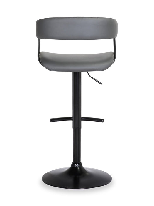 Tabouret bar Java en tissu de cuir végétalien et en métal avec siège pivotant et réglable - gris