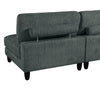 Lounge 5-Piece Chenille Armless Modular Sectional – Grey | Sofa sectionnel modulaire sans accoudoirs Lounge 5 pièces en chenille - gris