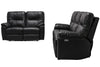 Made in Canada Dawson 64" Genuine Leather Power Reclining Loveseat with USB Port and Accent Pillows – Black | Causeuse à inclinaison électrique Dawson de 64 po fabriquée au Canada en cuir véritable avec port USB et coussins décoratifs - noir