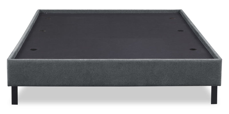 Base de lit plateforme rembourrée Amos en tissu anthracite - format lit double