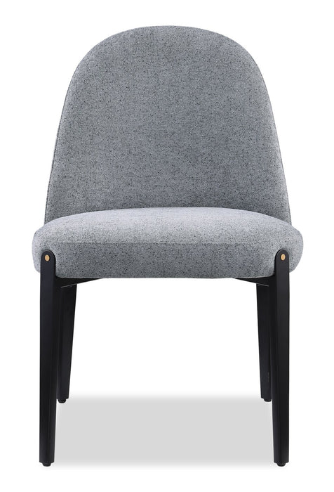 Ensemble de salle à manger Capri de Kort & Co. 5 pièces avec table ronde de 47 po (L), base piédestal et 4 chaises d’apparence lin - gris