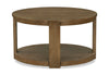 Declan 31.5" Modern Round Coffee Table with casters – Natural Wood  | Table à café ronde moderne Declan de 31,5 po avec roulettes - bois naturel