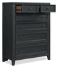 Casa Bedroom Chest of Drawers, 6-Drawer, 39"W x 52"H, Wood - Black | Commode verticale Casa de 39 po (l) x 52 po (H) à 6 tiroirs en bois pour la chambre à coucher - noire