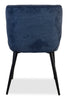 Sara Wing-Back Dining Chair with Polyester Fabric, Metal - Blue | Chaise de salle à manger Sara à oreilles en tissu de polyester et en métal - bleue
