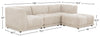 Kort & Co. Oaklyn Modular 4-Piece Fabric Sectional with Ottoman and Tufted Seat Cushions - Beige | Sofa sectionnel modulaire Oaklyn Kort & Co. 4 pièces en tissu avec pouf et coussins de siège capitonnés - beige